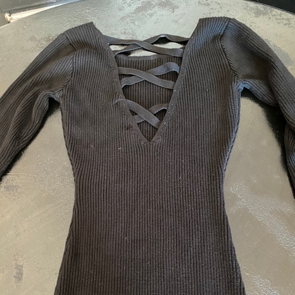 Long Sleeve Ribbed Dress - Picture 3 of 4